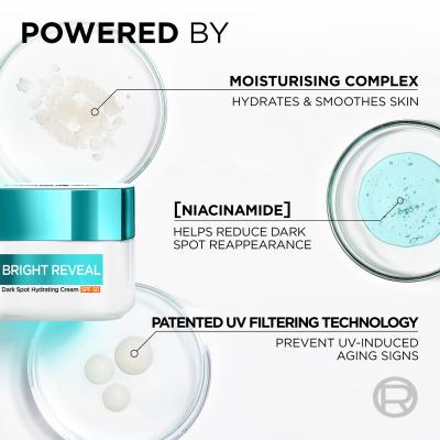 L&#039;Oréal Paris Bright Reveal Dark Spot Hydrating Cream SPF50 Nappali arckrém 50 ml