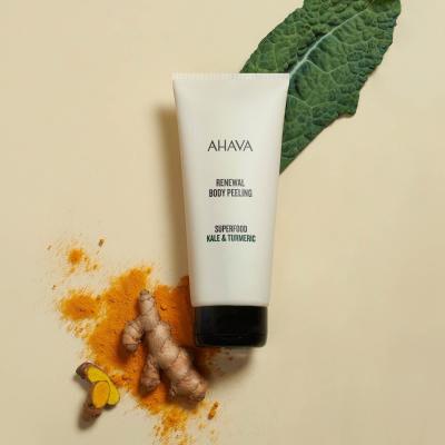 AHAVA Superfood Kale &amp; Turmeric Renewal Body Peeling Testradír nőknek 200 ml