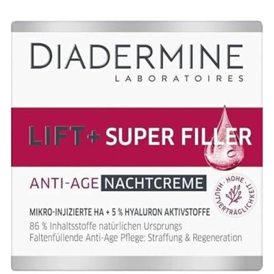 Diadermine Lift+ Super Filler Anti-Age Night Cream Éjszakai szemkörnyékápoló krém nőknek 50 ml