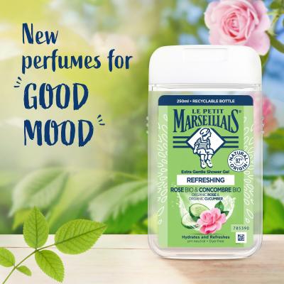 Le Petit Marseillais Extra Gentle Shower Gel Bio Rose &amp; Bio Cucumber Tusfürdő 250 ml