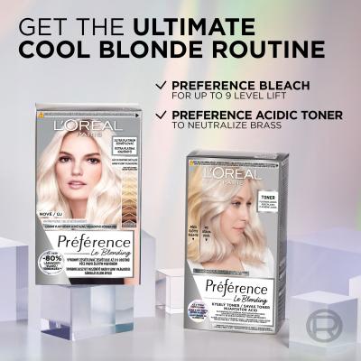 L&#039;Oréal Paris Préférence Le Blonding Toner Hajfesték nőknek 60 ml Változat Platinum Ice