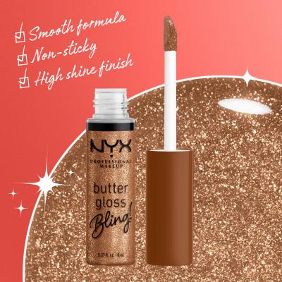 NYX Professional Makeup Butter Gloss Bling Szájfény nőknek 8 ml Változat 04 Pay Me In Gold