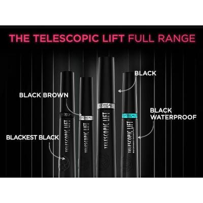 L&#039;Oréal Paris Telescopic Lift Waterproof Szempillaspirál nőknek 8 ml Változat Black