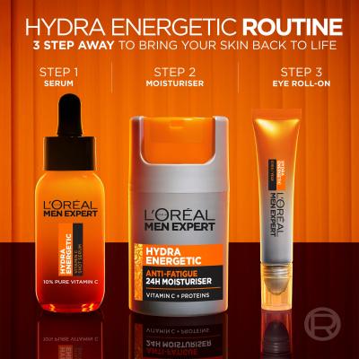 L&#039;Oréal Paris Men Expert Hydra Energetic Vitamin C Shot Serum Arcszérum férfiaknak 30 ml