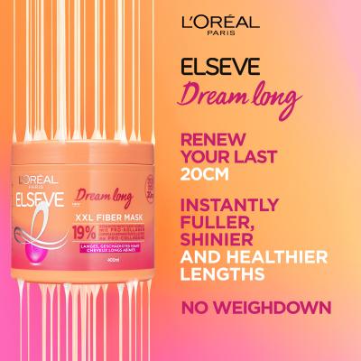 L&#039;Oréal Paris Elseve Dream Long XXL Fiber Mask Hajpakolás nőknek 400 ml