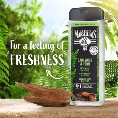 Le Petit Marseillais Cade Wood &amp; Fern Tusfürdő férfiaknak 400 ml