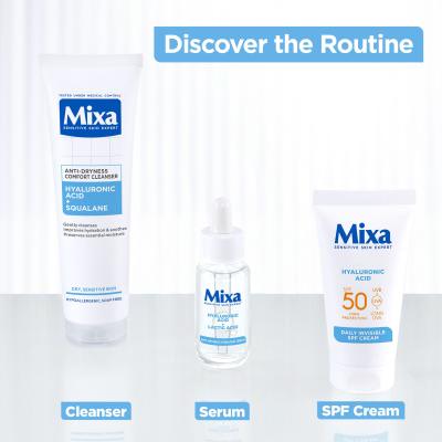 Mixa Hyaluronic Acid + Squalane Anti-Dryness Comfort Cleanser Arctisztító gél nőknek 150 ml