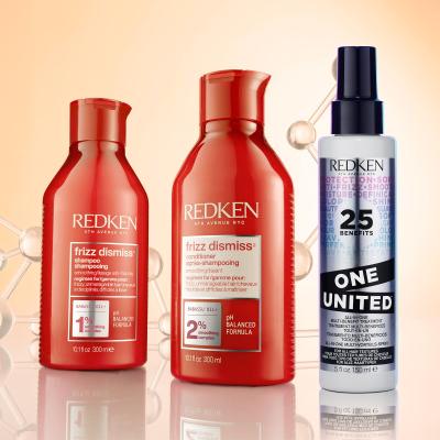 Redken Frizz Dismiss Dream Big Ajándékcsomagok Frizz Dismiss sampon 300 ml + Frizz Dismiss hajkondicionáló 300 ml + One United All-In-One Multi-Benefit Treatment hajápoló 150 ml