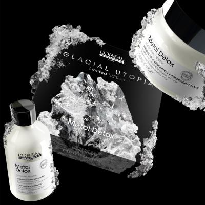 L&#039;Oréal Professionnel Metal Detox Glacial Utopia Limited Edition Ajándékcsomagok Metal Detox sampon 300 ml + Metal Detox hajpakolás 250 ml