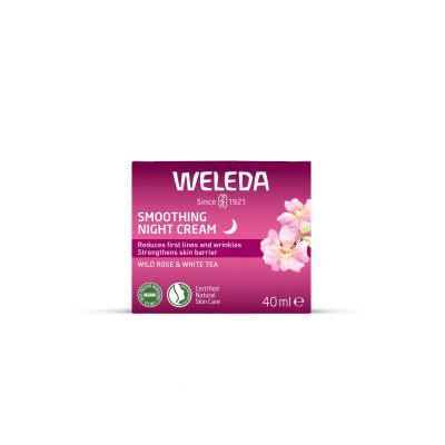 Weleda Wild Rose &amp; White Tea Smoothing Night Cream Éjszakai szemkörnyékápoló krém nőknek 40 ml