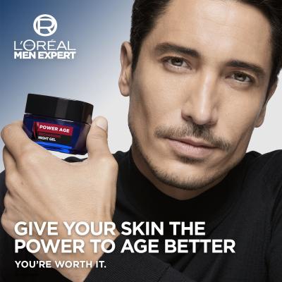 L&#039;Oréal Paris Men Expert Power Age Recharging Night Gel Arcgél férfiaknak 50 ml