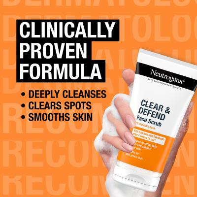 Neutrogena Clear &amp; Defend Face Scrub Bőrradír 150 ml