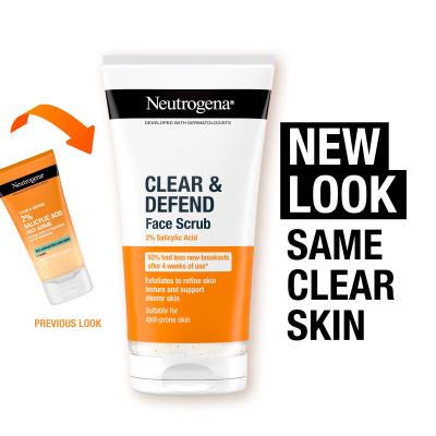 Neutrogena Clear &amp; Defend Face Scrub Bőrradír 150 ml