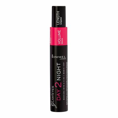 Rimmel London Day 2 Night Szempillaspirál nőknek 9,5 ml Változat 001 Black