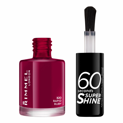 Rimmel London 60 Seconds Super Shine Körömlakk nőknek 8 ml Változat 320 Rapid Ruby