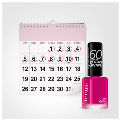 Rimmel London 60 Seconds Super Shine Körömlakk nőknek 8 ml Változat 323 Funtime Fuchsia