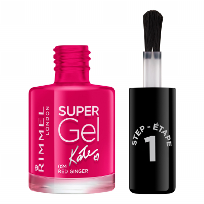 Rimmel London Super Gel By Kate STEP1 Körömlakk nőknek 12 ml Változat 024 Red Ginger