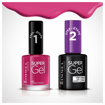 Rimmel London Super Gel STEP1 Körömlakk nőknek 12 ml Változat 025 Urban Purple