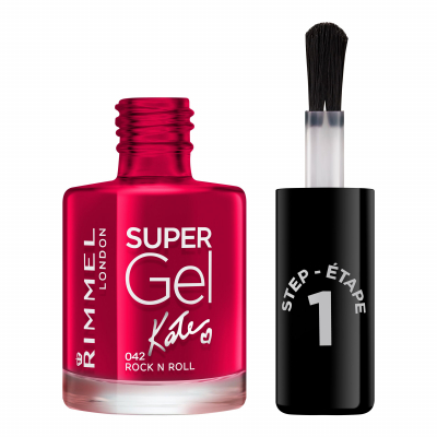 Rimmel London Super Gel By Kate STEP1 Körömlakk nőknek 12 ml Változat 042 Rock n Roll