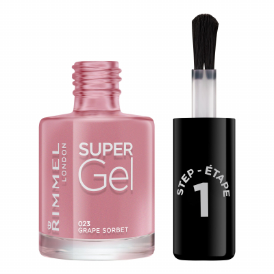 Rimmel London Super Gel STEP1 Körömlakk nőknek 12 ml Változat 023 Grape Sorbet