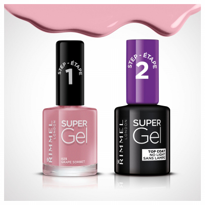 Rimmel London Super Gel STEP1 Körömlakk nőknek 12 ml Változat 023 Grape Sorbet