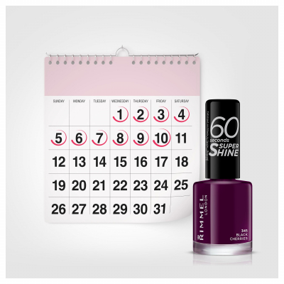 Rimmel London 60 Seconds Super Shine Körömlakk nőknek 8 ml Változat 345 Black Cherries