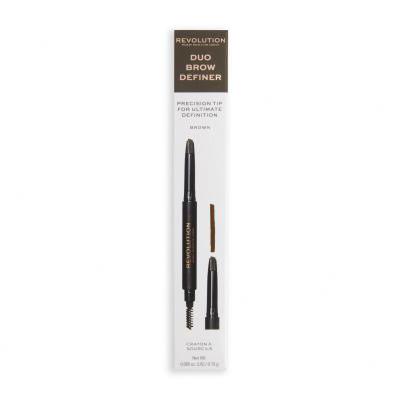 Makeup Revolution London Duo Brow Definer Szemöldökceruza nőknek 0,15 g Változat Brown