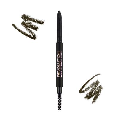 Makeup Revolution London Duo Brow Definer Szemöldökceruza nőknek 0,15 g Változat Medium Brown