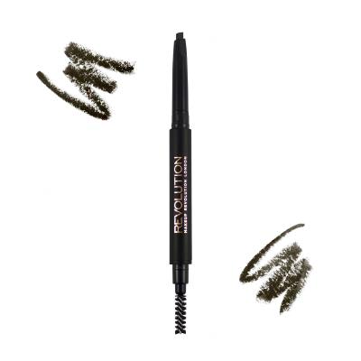 Makeup Revolution London Duo Brow Definer Szemöldökceruza nőknek 0,15 g Változat Dark Brown