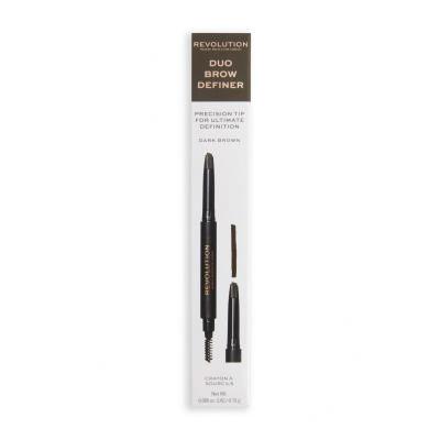 Makeup Revolution London Duo Brow Definer Szemöldökceruza nőknek 0,15 g Változat Dark Brown