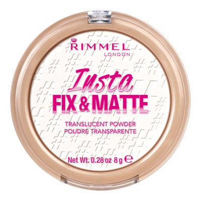 Rimmel London Insta Fix &amp; Matte Púder nőknek 8 g Változat 001 Translucent