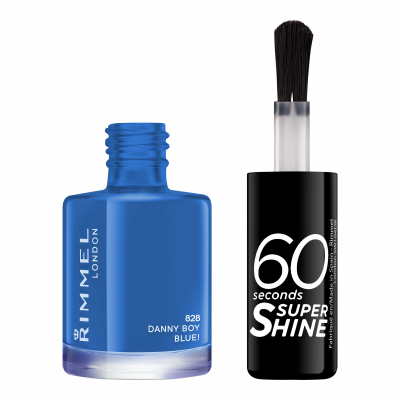 Rimmel London 60 Seconds Super Shine Körömlakk nőknek 8 ml Változat 828 Danny Boy, Blue!