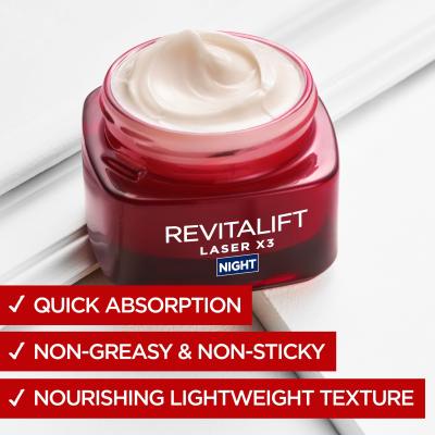 L&#039;Oréal Paris Revitalift Laser X3 Night Cream Éjszakai szemkörnyékápoló krém nőknek 50 ml