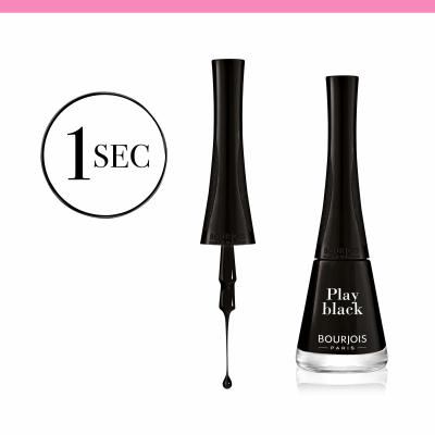 BOURJOIS Paris 1 Second Körömlakk nőknek 9 ml Változat 06 Play Black