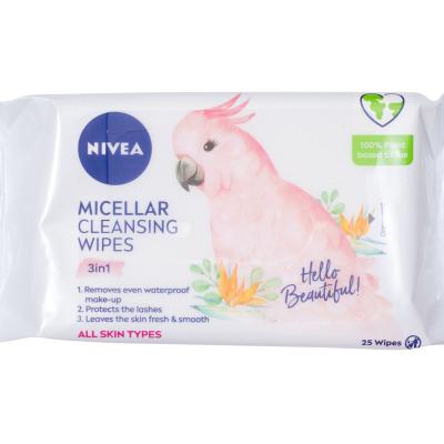 Nivea Cleansing Wipes Micellar 3in1 Sminkeltávolító nedves törlőkendők nőknek 25 db