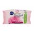 Nivea Rose Touch Micellar Wipes With Organic Rose Water Sminkeltávolító nedves törlőkendők nőknek 25 db