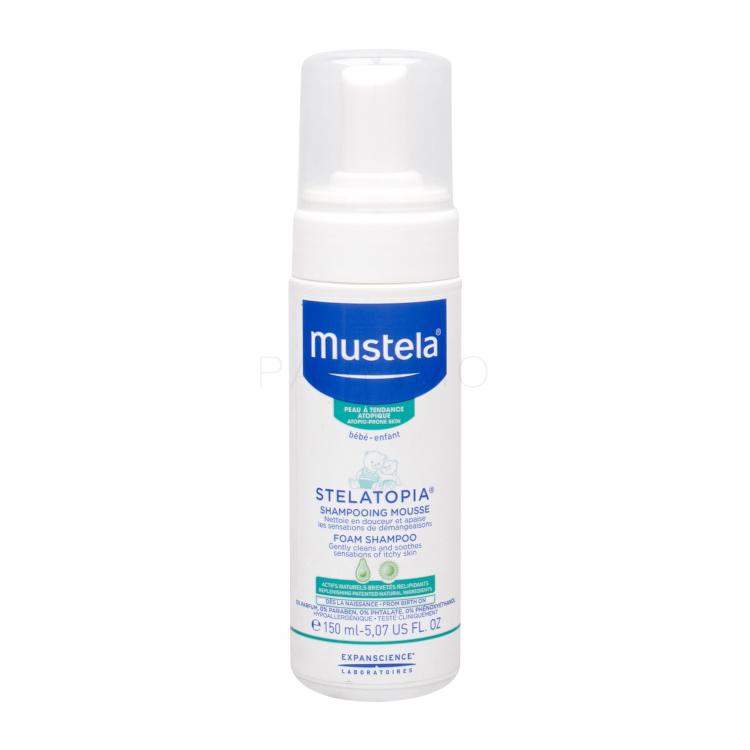 Mustela Bébé Stelatopia Foam Shampoo Sampon gyermekeknek 150 ml