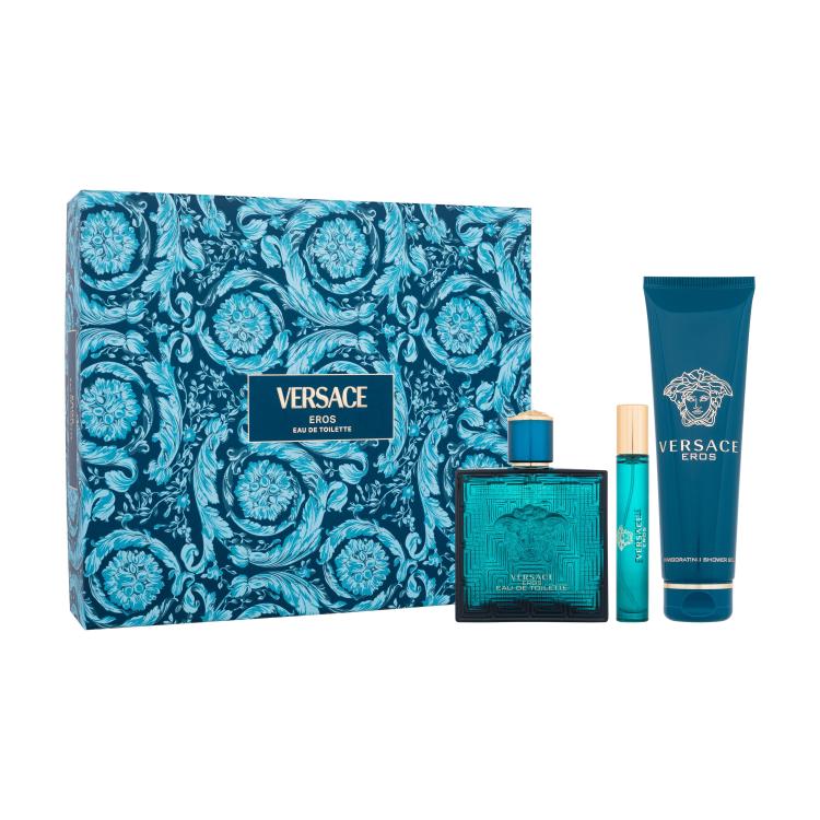 Versace Eros Ajándékcsomagok eau de toilette 100 ml + eau de toilette 10 ml + tusfürdő 150 ml