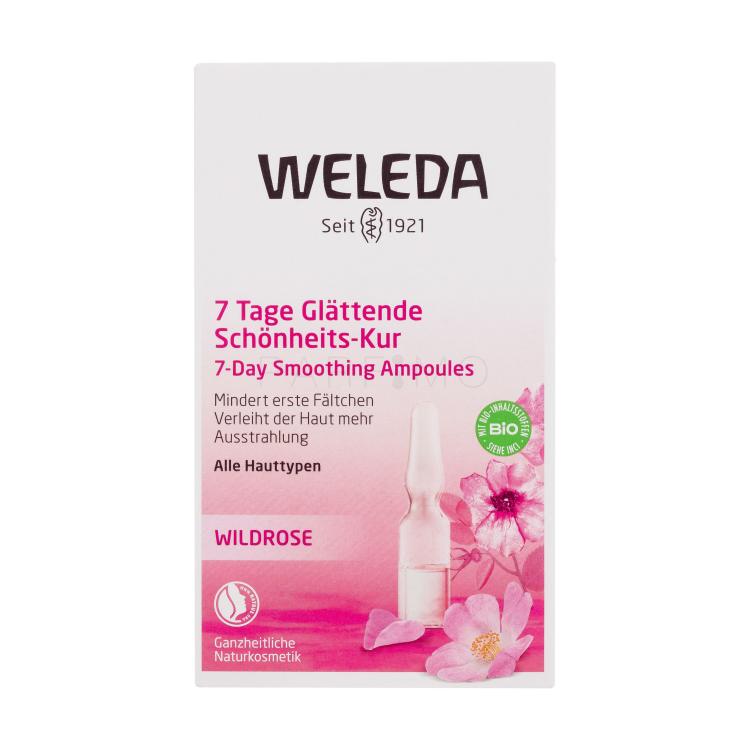 Weleda Wild Rose 7 Day Smoothing Beauty Treatment Arcszérum nőknek 7x0,8 ml