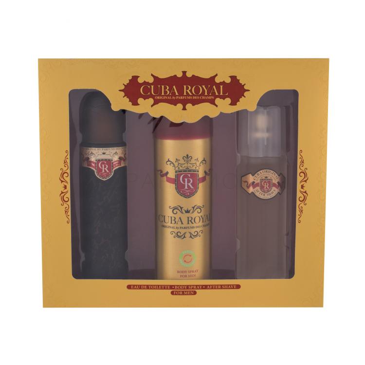 Cuba Royal Ajándékcsomagok Eau de Toilette 100 ml + dezodor 200 ml + borotválkozás utáni arcszesz 100 ml sérült doboz