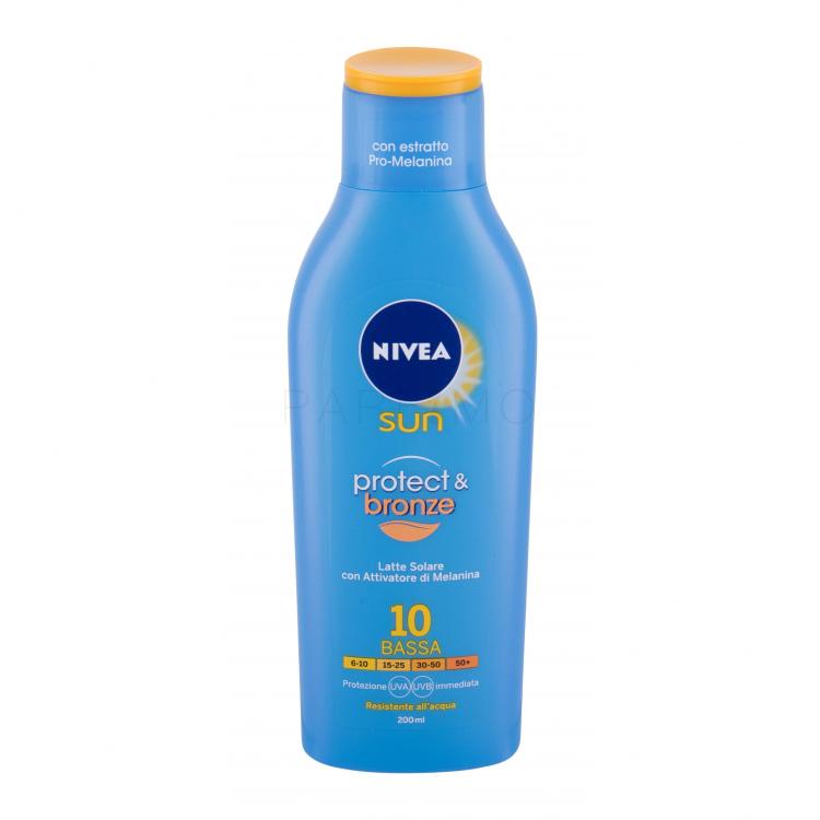 Nivea Sun Protect &amp; Bronze Sun Lotion SPF10 Fényvédő készítmény testre 200 ml