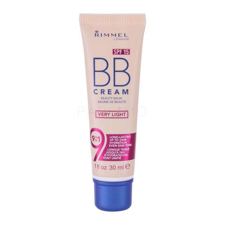 Rimmel London BB Cream 9in1 SPF15 BB krém nőknek 30 ml Változat Very Light