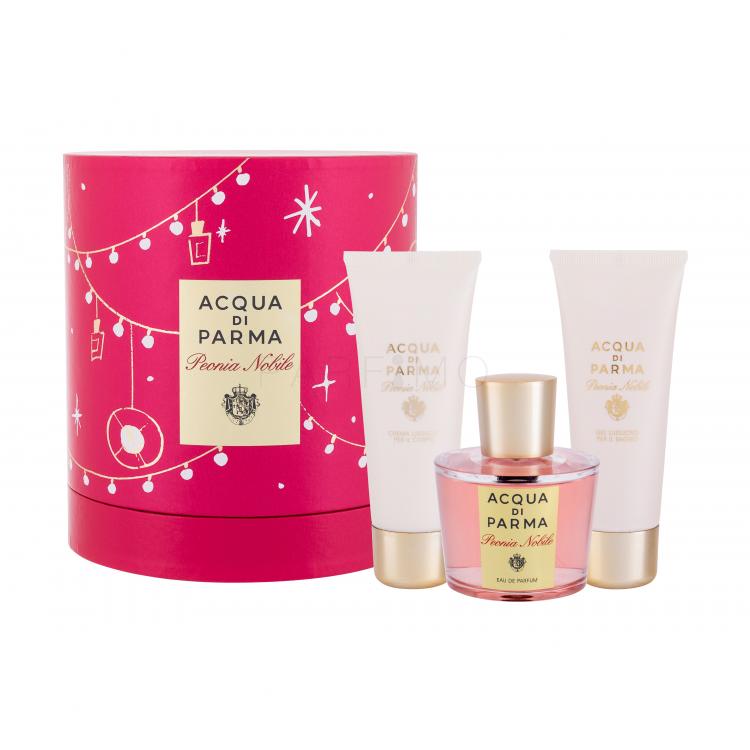 Acqua di Parma Le Nobili Peonia Nobile Ajándékcsomagok Eau de Parfum 100 ml + testápoló krém 75 g + tusfürdő 75 ml