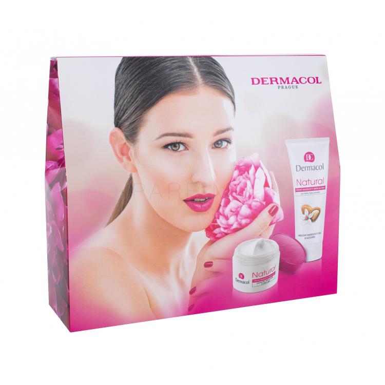 Dermacol Natural Almond Ajándékcsomagok nappali arcápoló 50 ml + kézkrém 100 ml