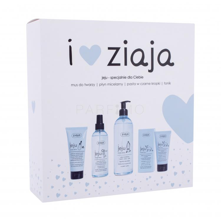 Ziaja I ♥ Ziaja Jeju Ajándékcsomagok Jeju micellás víz 390 ml + Jeju mitesszereltávolító hámlasztó 75 ml + Jeju arctonik 200 ml + Jeju SPF 10 hidratálókrémhab 50 ml