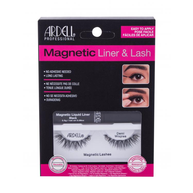 Ardell Magnetic Liner &amp; Lash Demi Wispies Műszempilla nőknek Változat Black Szett