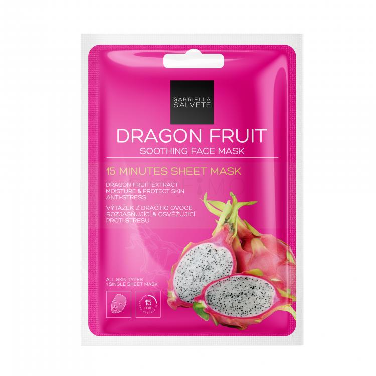 Gabriella Salvete 15 Minutes Sheet Mask Arcmaszk nőknek 1 db Változat Dragon Fruit