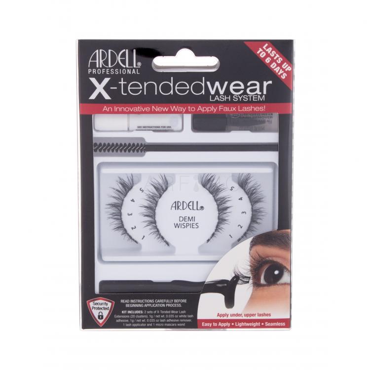 Ardell X-Tended Wear Lash System Demi Wispies Műszempilla nőknek Változat Black Szett