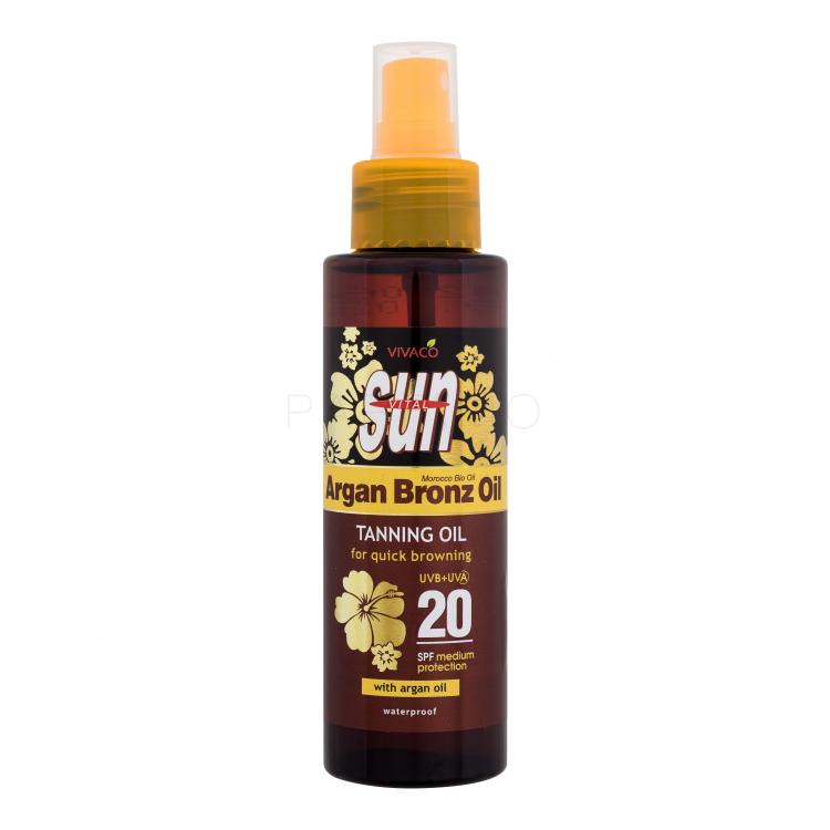 Vivaco Sun Argan Bronz Oil Tanning Oil SPF20 Fényvédő készítmény testre 100 ml