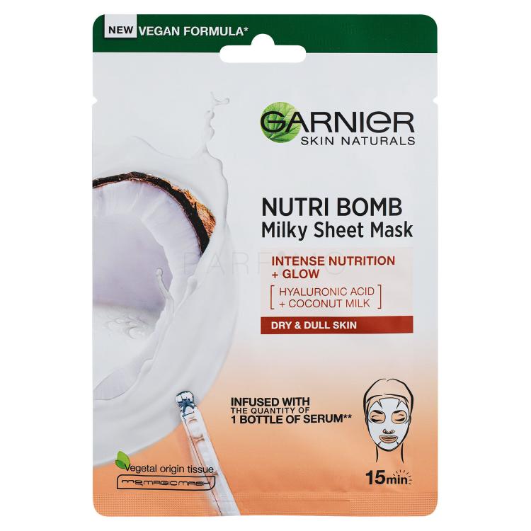 Garnier Skin Naturals Nutri Bomb Coconut + Hyaluronic Acid Arcmaszk nőknek 1 db